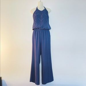 Prana Bijou Halter Neck Jumpsuit Tribal Print M
